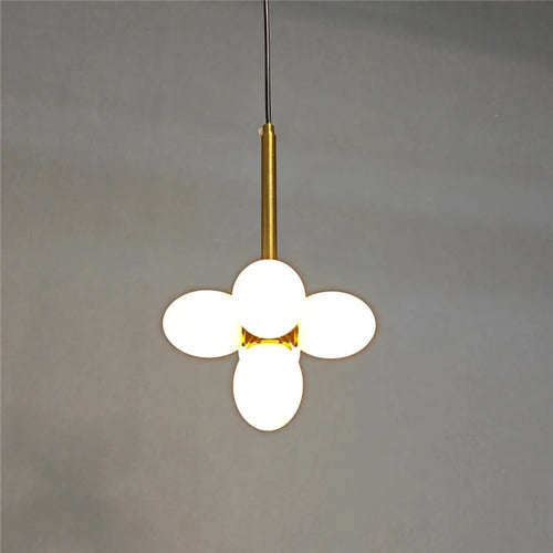 Minimalist glass chandelier modern design for elegant interiors - vue 2 sur 9