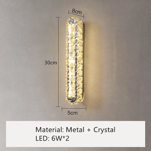 Modern oval LED crystal wall light for interior decoration - vue 14 sur 14