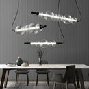 Modern bar counter with suspended light strip