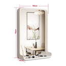 Solid wood mirror with LED lighting and wall mounting