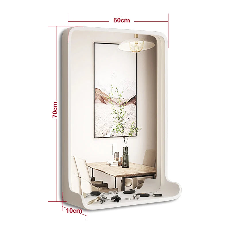 Solid wood mirror with LED lighting and wall mounting - vue 26 sur 29