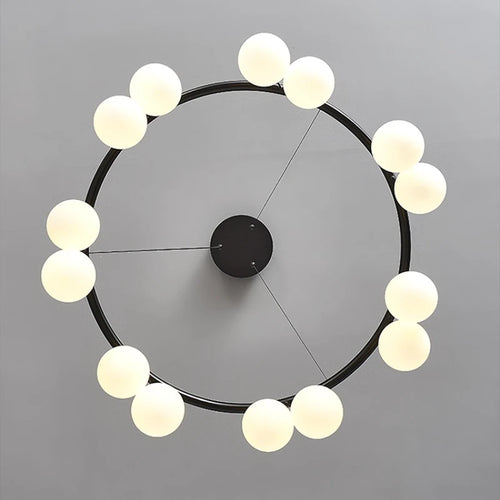 Modern glass LED chandelier for interior decoration - vue 6 sur 9