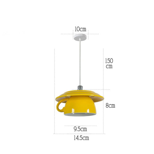 Modern ceramic LED teapot pendant light for kitchen - vue 21 sur 30