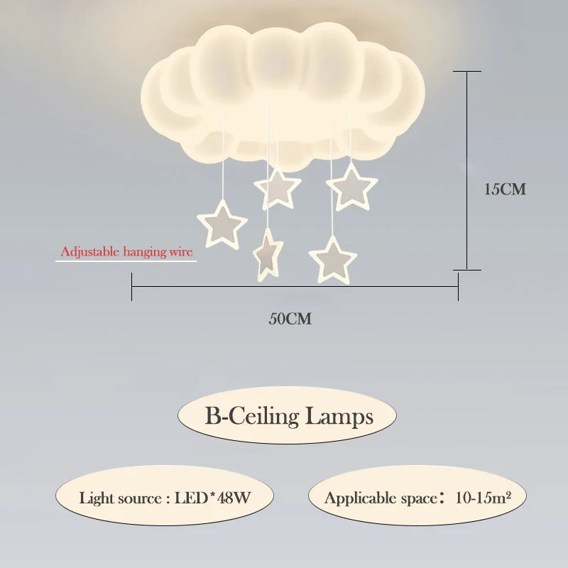 Modern romantic cloud chandelier for children's bedroom interior decoration - vue 10 sur 12