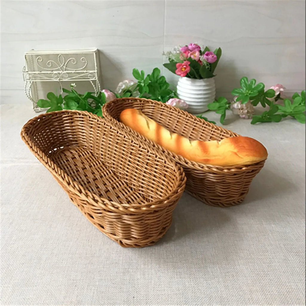 oval imitation rattan baskets for fruit and food