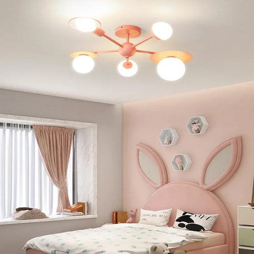 Nordic princess cartoon LED children's chandelier - vue 4 sur 7