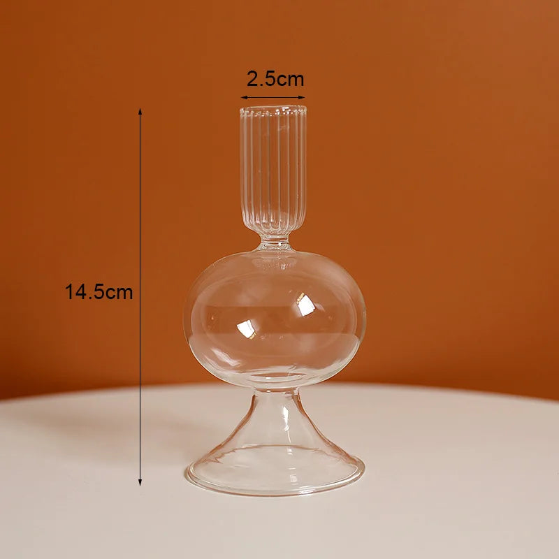Vintage glass candle holder for weddings and romantic dinners - vue 23 sur 27