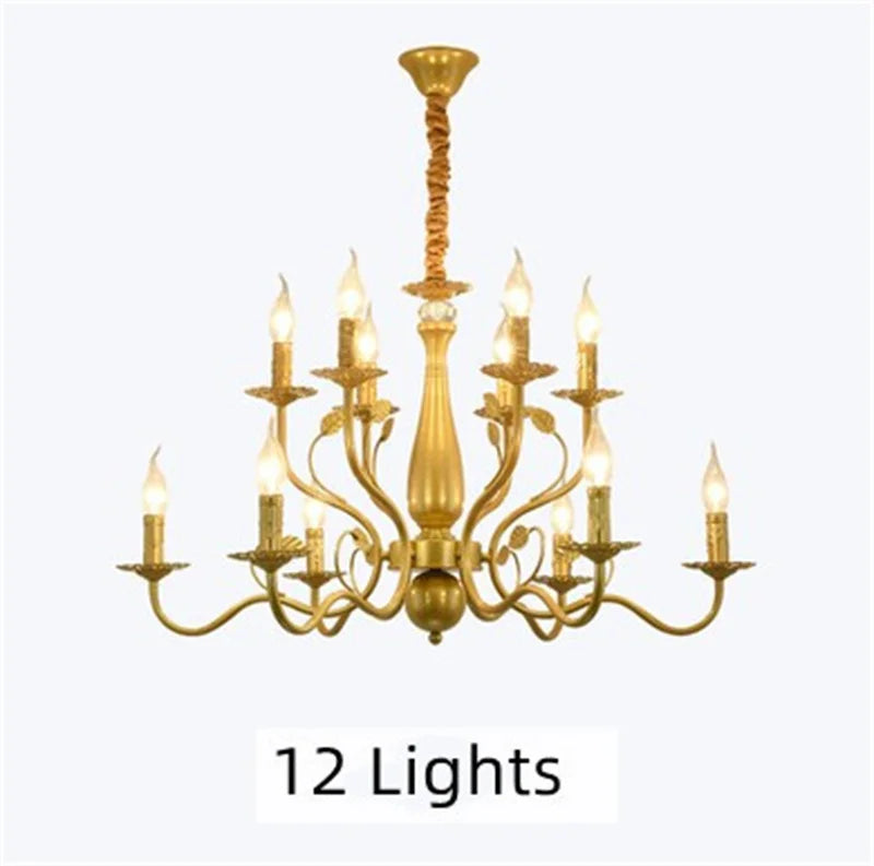 Classic American country style retro wrought iron chandelier - vue 10 sur 12