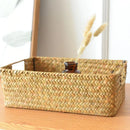 large woven seagrass basket for storage and decoration