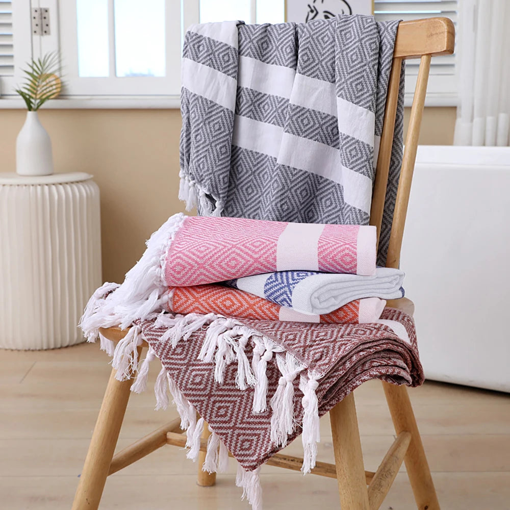 Turkish cotton beach towel with printed design 180cm