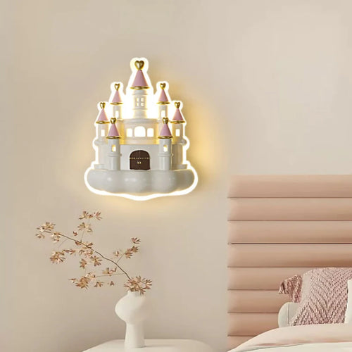 Cartoon castle wall light for cute children's room - vue 4 sur 7