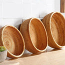 Round handwoven rattan basket for fruit and snacks