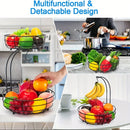 Two-tier fruit basket with metal banana holder