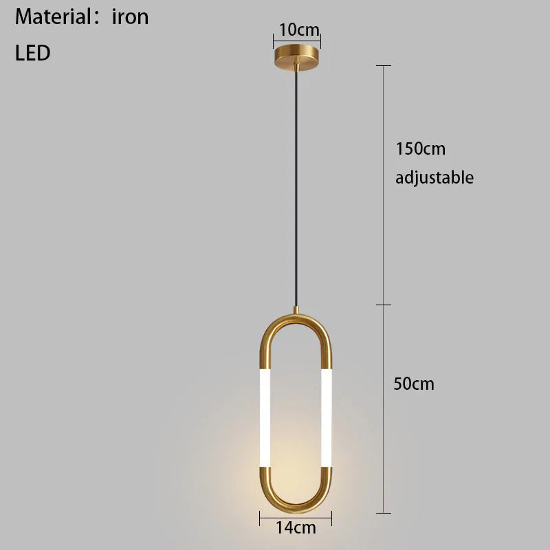 suspension moderne à led ellipse avec variateur hauteur réglable - vue 11 sur 12