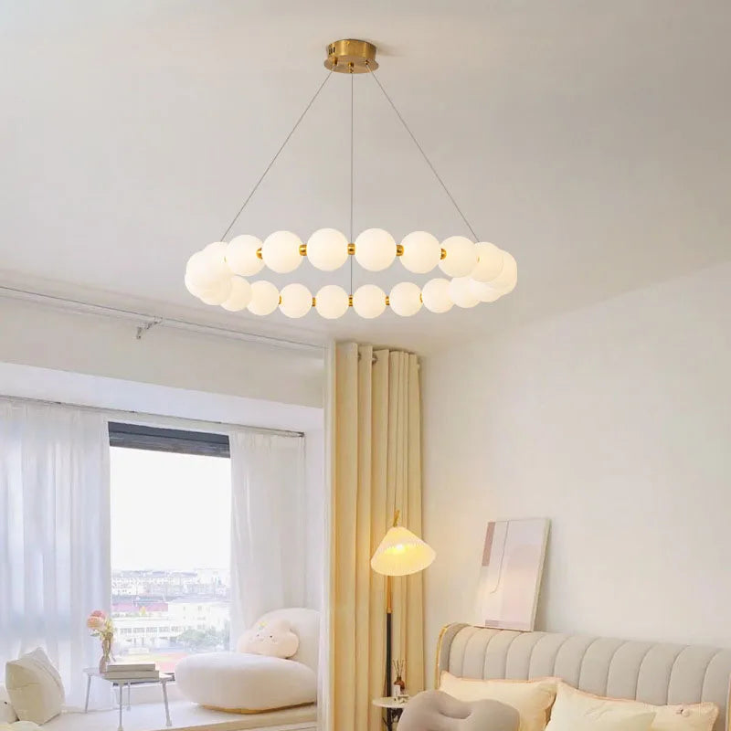 Adjustable nordic design brass LED pendant light