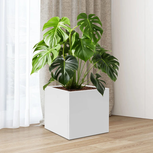 square metal planter for indoor and outdoor plants - vue 6 sur 7
