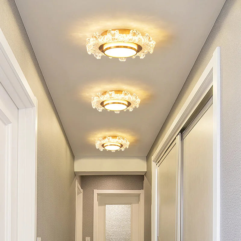 Modern crystal glass LED chandelier for home decor - vue 3 sur 10