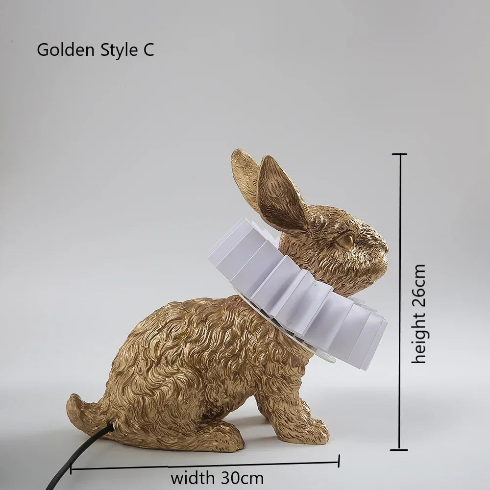 lampe de chevet lapin en résine style nordique décorative et moderne