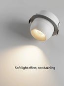 Recessed LED spotlight with adjustable angle and rotation