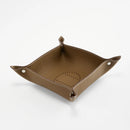 Foldable leather storage tray for various items