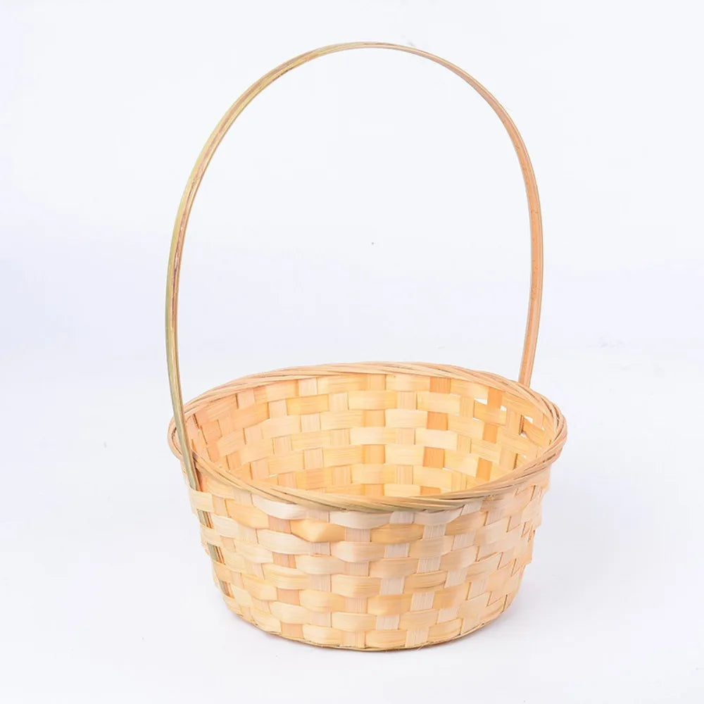 Handmade multifunction rattan storage basket for kitchen or flowers
