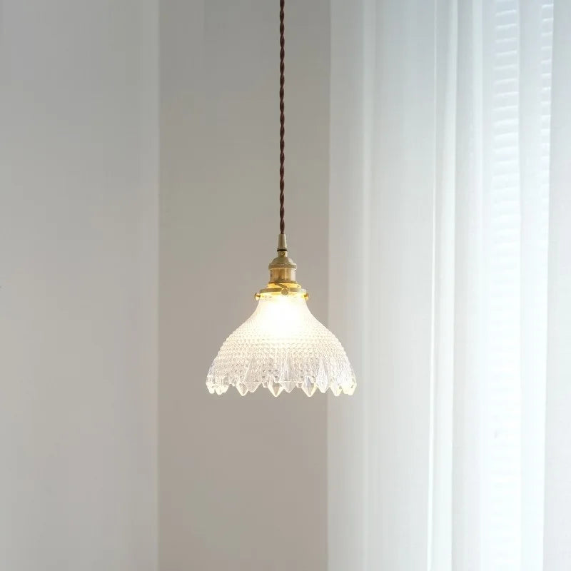 Vintage Nordic glass and brass pendant light decorative lamp