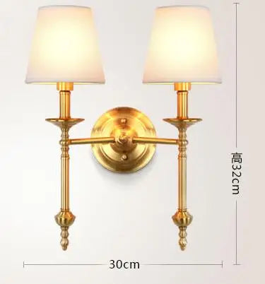 Antique LED wall light with fabric shade - vue 9 sur 10