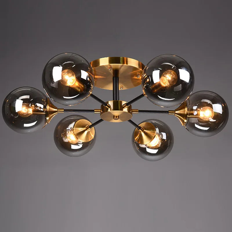 Modern clear glass chandelier for elegant décor - vue 3 sur 22