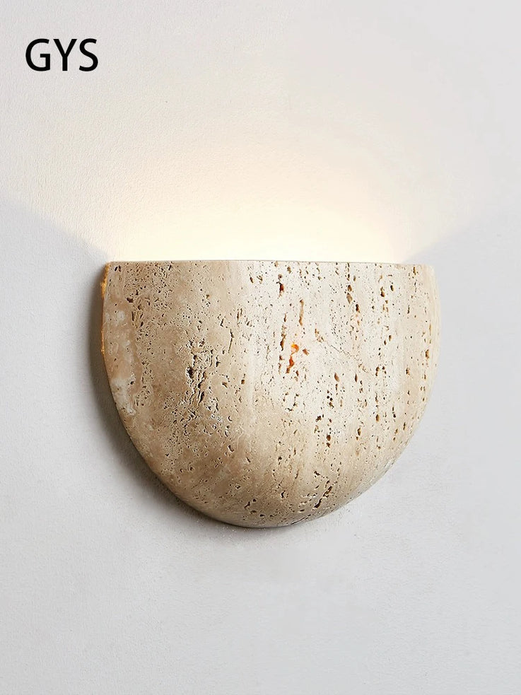 Medieval style retro LED wall lamp in natural stone
