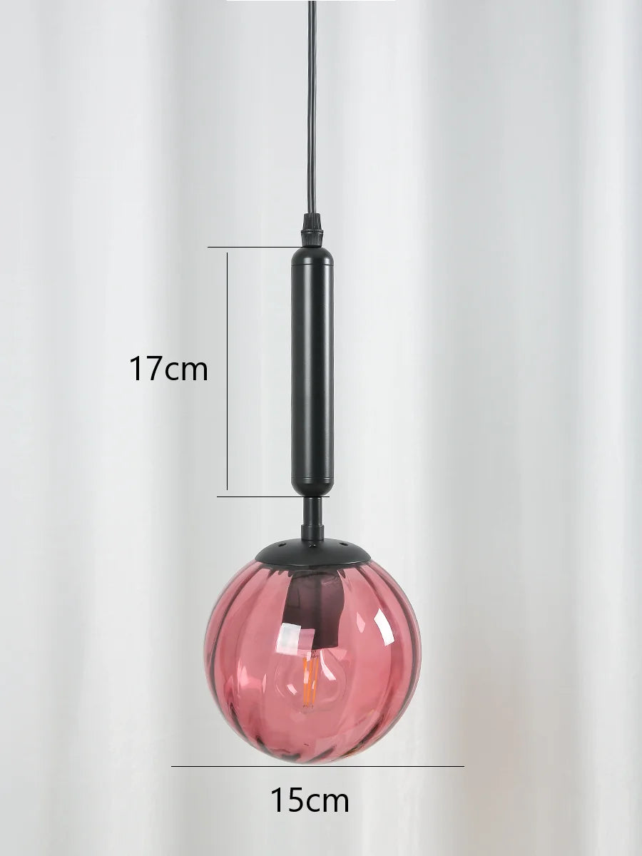 lustre led vintage en boule de verre pour décoration moderne