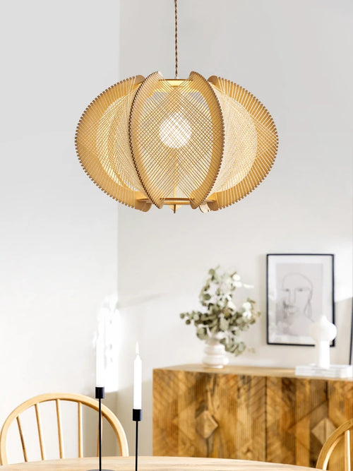Hemp rope and wood chandelier for indoor decor