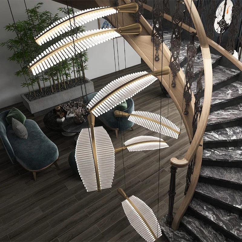 Designer glass pendant chandelier for elegant interiors - vue 4 sur 20