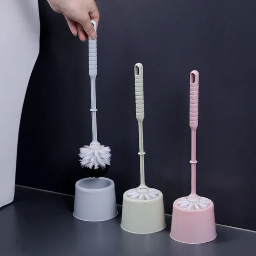 Toilet brush with holder and soft bristles for quick cleaning - vue 4 sur 8