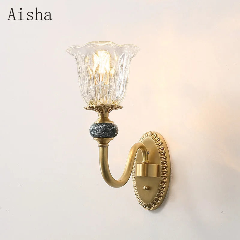 Retro gold copper wall light for interior decoration