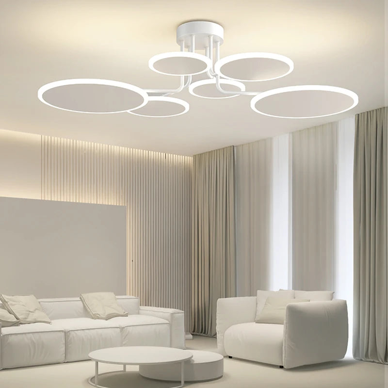 Acrylic designer chandelier for a modern, elegant and bright interior