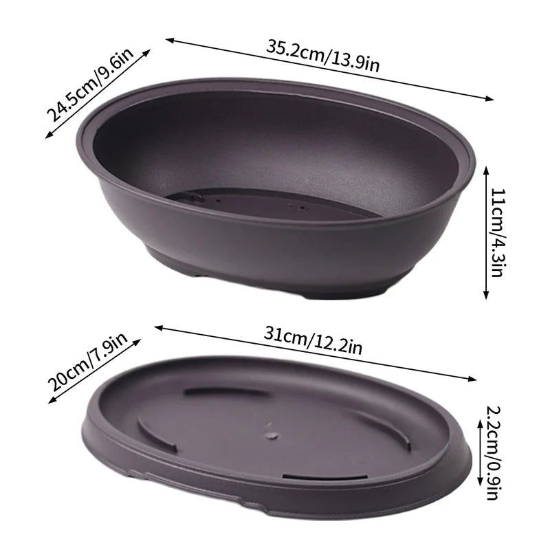 Rectangular clay effect flower pots for outdoor garden - vue 11 sur 30