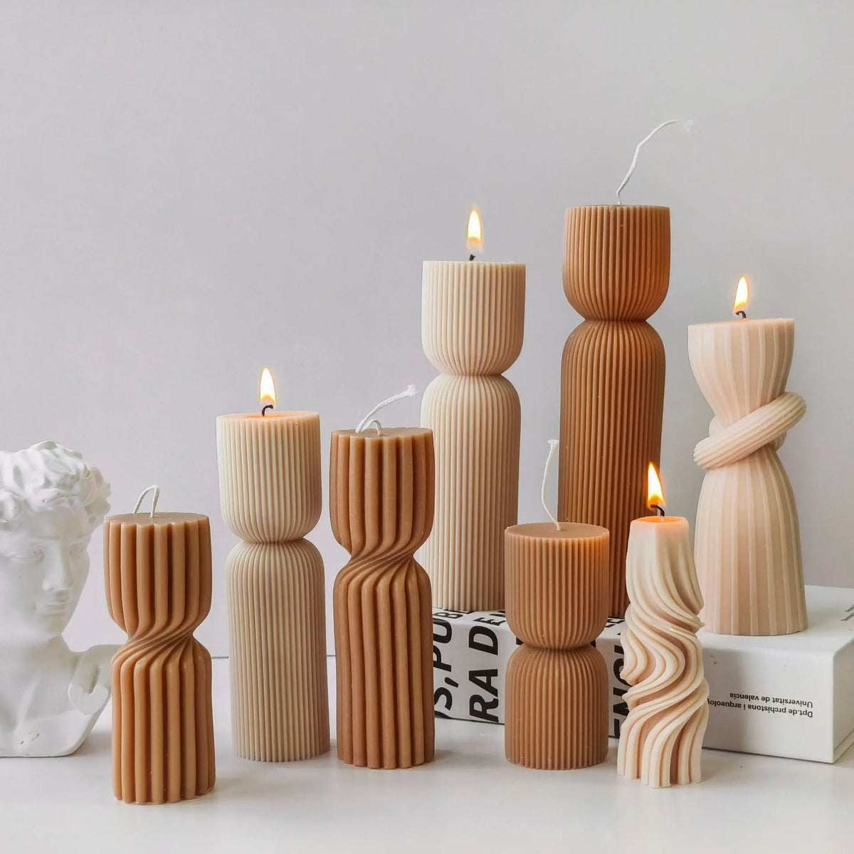 cylindrical aromatic candle silicone mold for resin and plaster