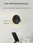 Modern LED wall light with USB ports and adjustable reading lamps