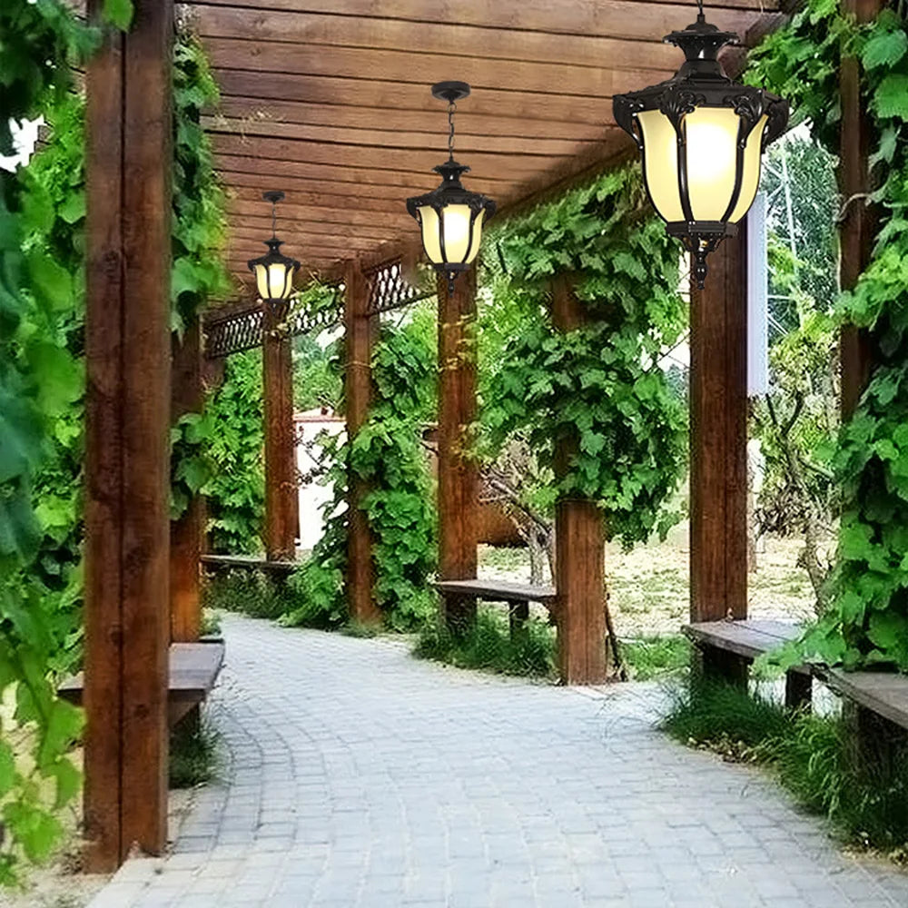 Outdoor hanging lamp for garden and balcony, waterproof - vue 5 sur 7