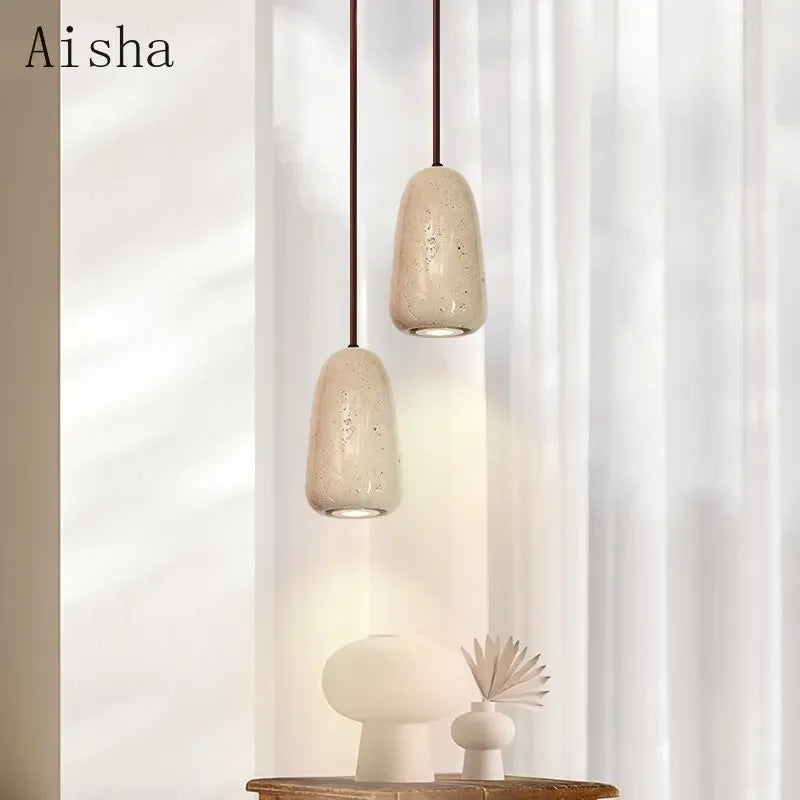 Decorative stone pendant light for elegant interiors