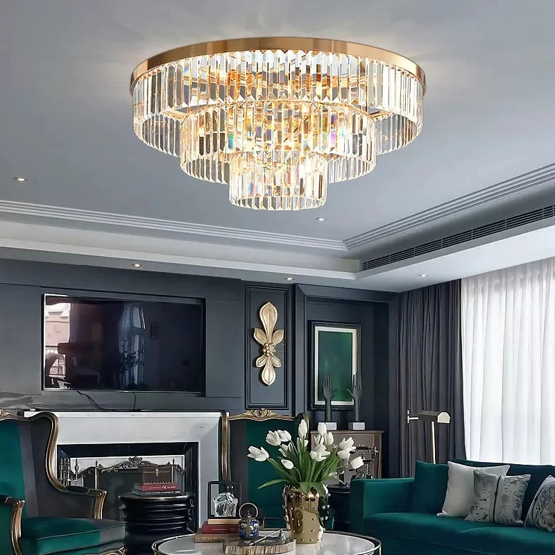 Luxury crystal chandelier for stylish interior decoration and elegant lighting - vue 3 sur 10