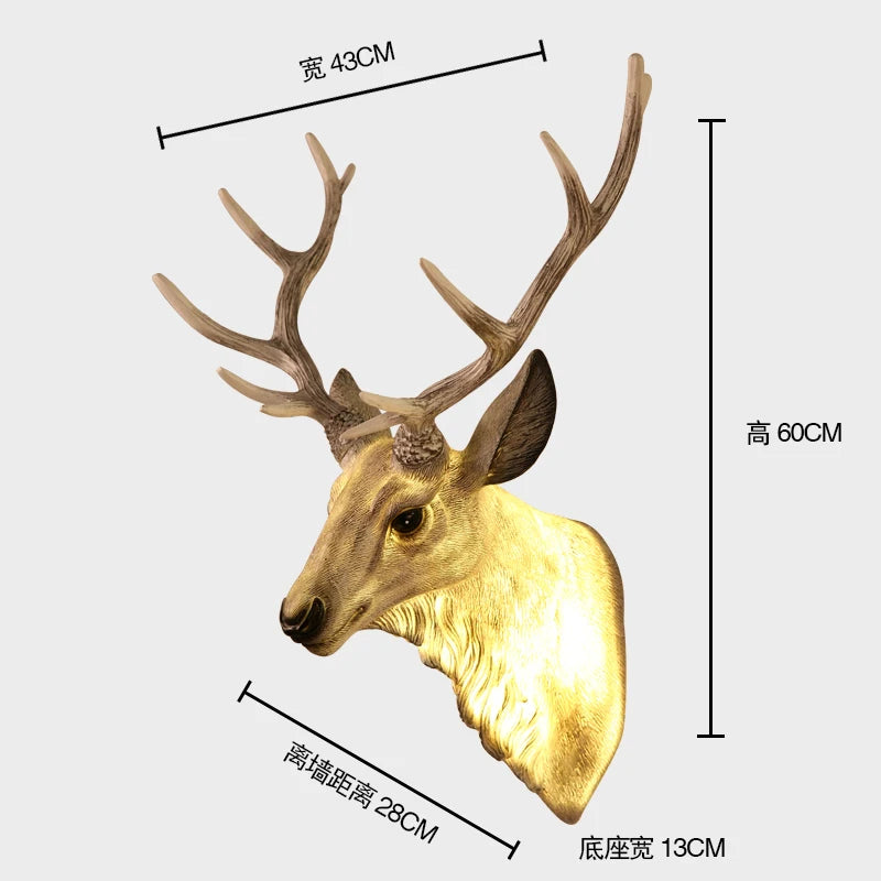 Modern deer antler wall light with decorative LED - vue 10 sur 14