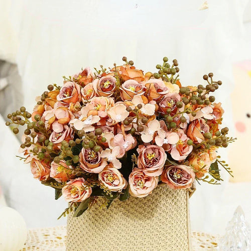 Silk artificial rose bouquet for Valentine's Day - vue 2 sur 12
