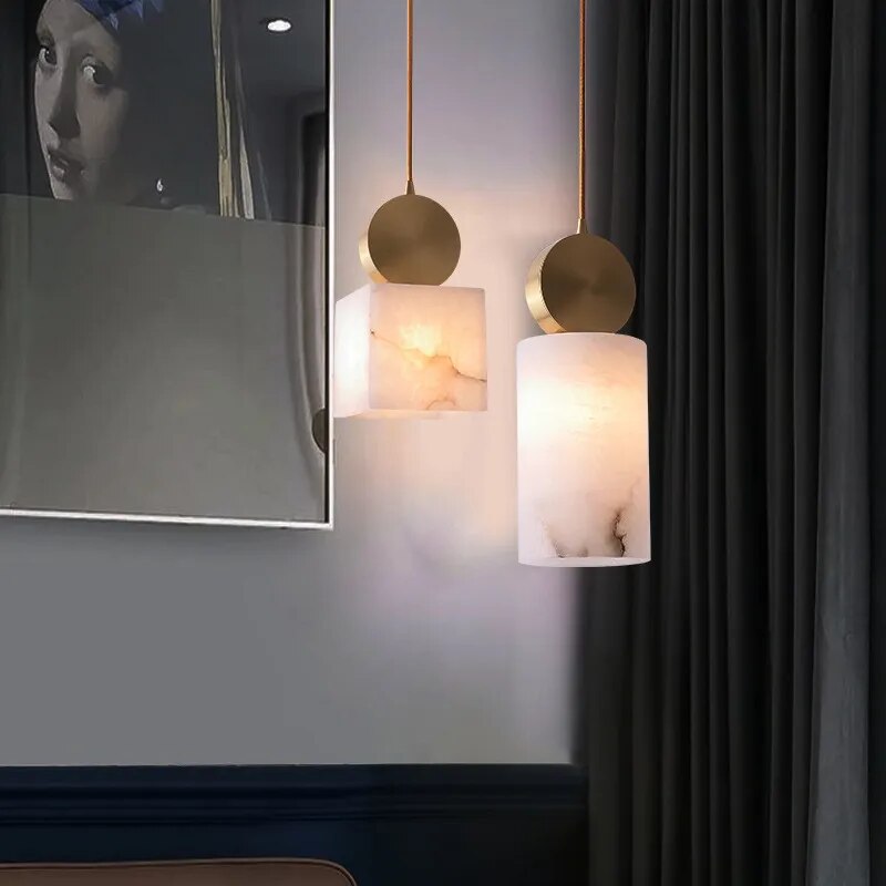 Minimalist LED marble pendant lamp - vue 5 sur 21