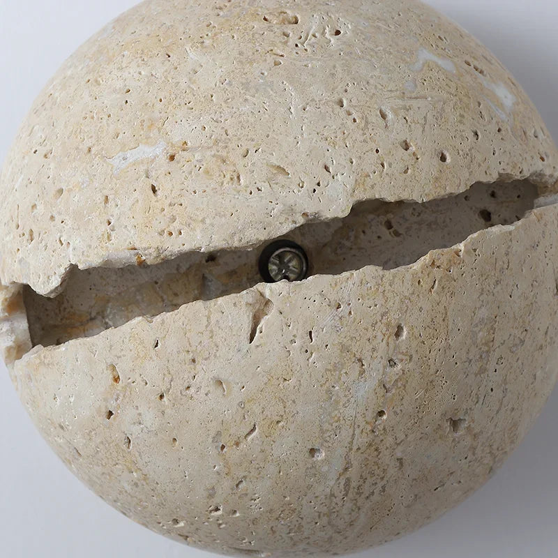Retro wall light in natural stone dinosaur egg design - vue 5 sur 6