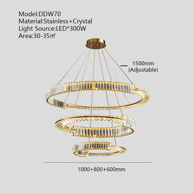 Modern K9 crystal chandelier nordic design for interior decoration