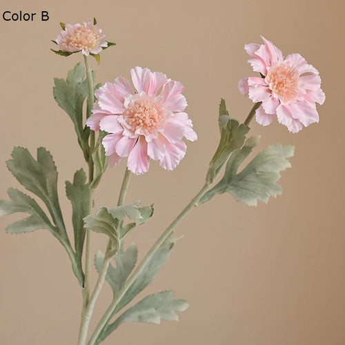 Artificial flocked chrysanthemum silk floral decoration - vue 10 sur 9