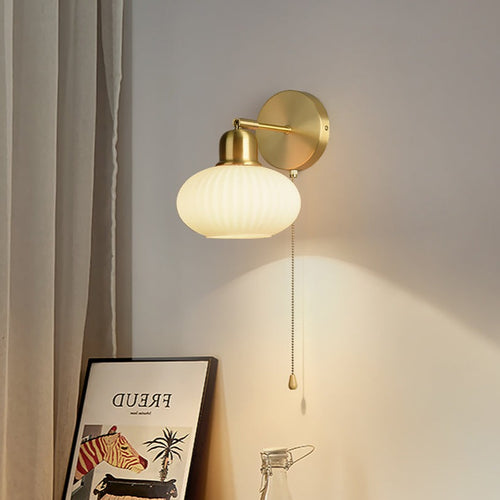 LED wall light with white lampshade Japan - vue 4 sur 7