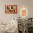 Vintage hemp rope and industrial wood wall light