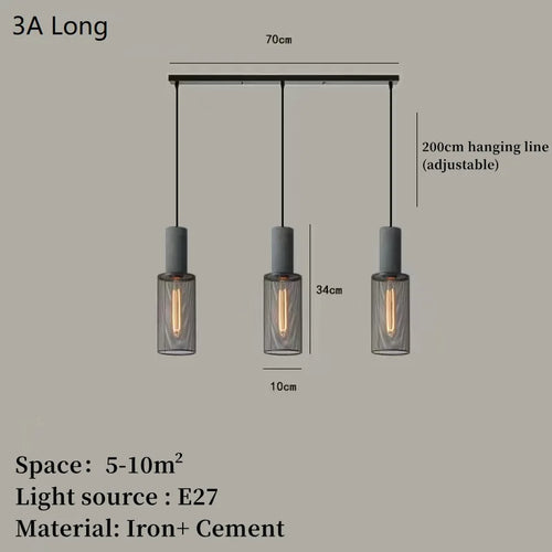 Concrete and iron pendant light - vue 22 sur 29